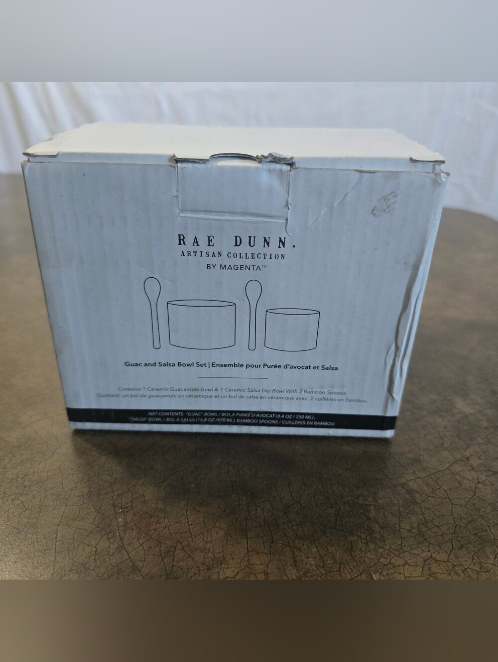 Rae Dunn Guac and Salsa Bowl Set - White